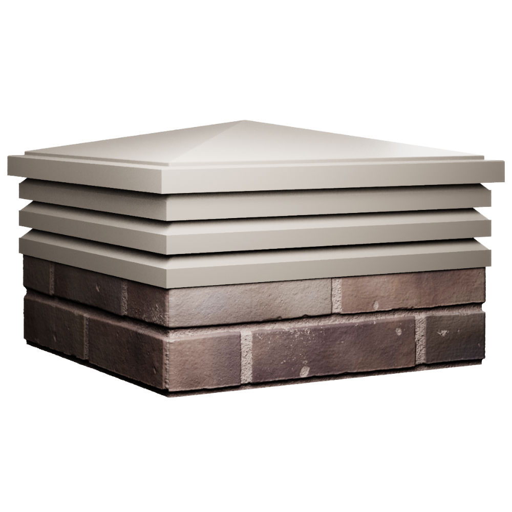 Колпак Zking Бона ХайТек Бежевый на столб 2х2 кирпича (513х513мм) в Смоленске фото