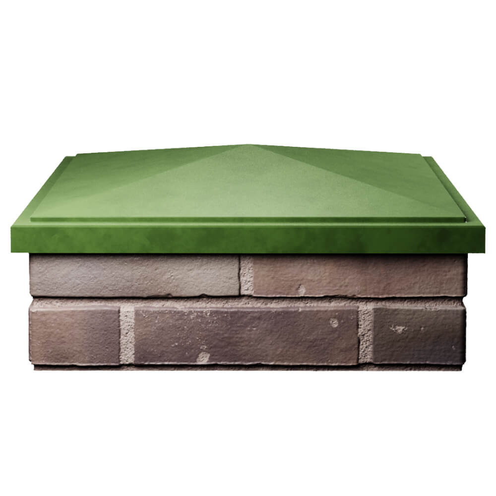 Колпак Zking БонаМоно Зеленый на столб 2х2 кирпича (515х515, 530х530мм) Смоленск фото