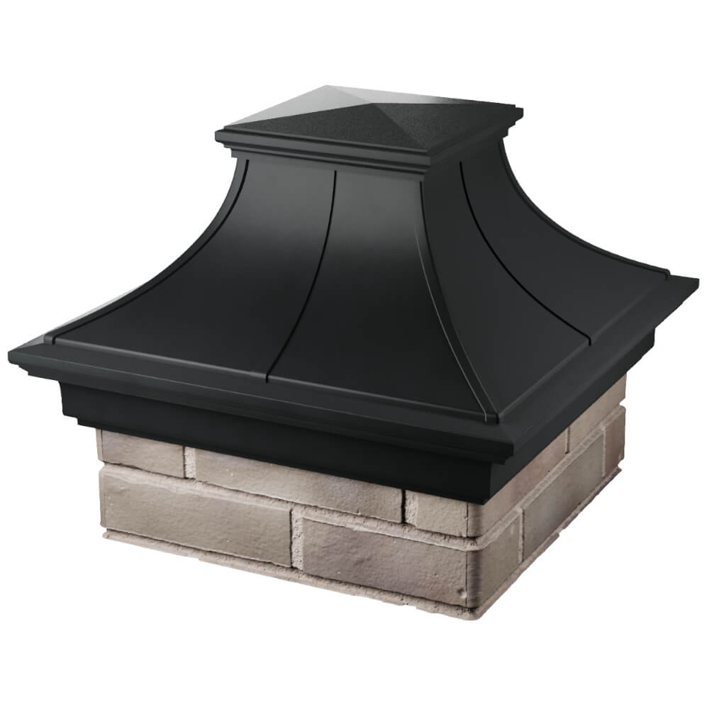 Колпак Zking Монблан Премиум Черный на столб 1.5х1.5 кирпича (385х385мм) в Смоленске фото