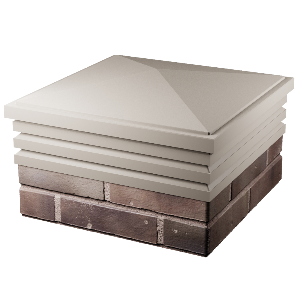 Колпак Zking Бона ХайТек Бежевый на столб 2х2 кирпича (513х513мм) в Смоленске фото