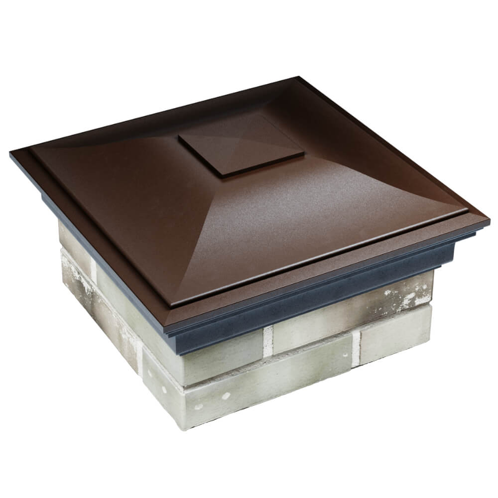 Колпак Zking Монблан Коричневый на столб 1.5х1.5 кирпича (385х385мм) в Смоленске фото