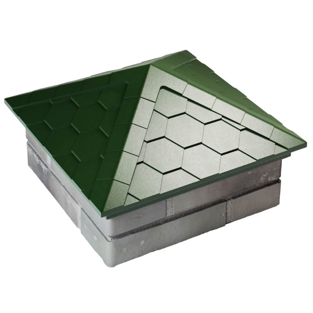 Колпак Zking Эверест Зеленый на столб 1.5х1.5 кирпича (390х390мм) в Смоленске фото