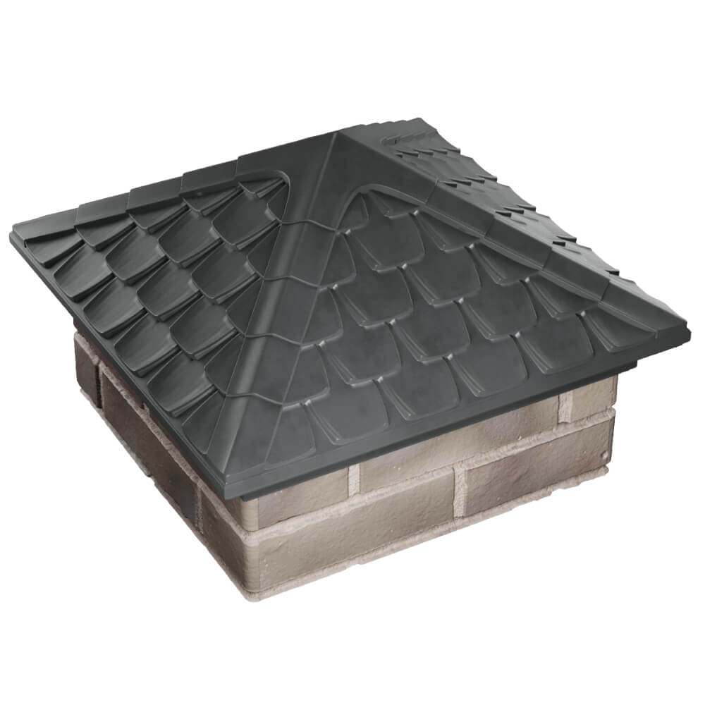 Колпак Zking Эльбрус Серый на столб 1.5х1.5 кирпича (385х385мм) в Смоленске фото