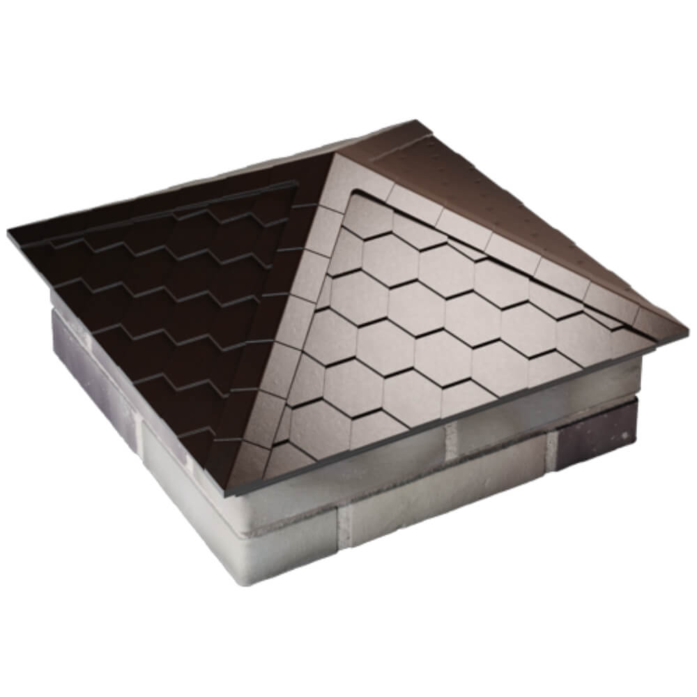 Колпак Zking Эверест Коричневый на столб 2х2 кирпича (535х535мм) Смоленск фото