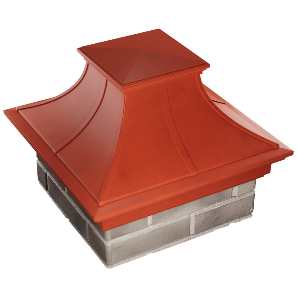 Колпак Zking Монблан Премиум Красный на столб 1.5х1.5 кирпича (385х385мм) в Смоленске фото