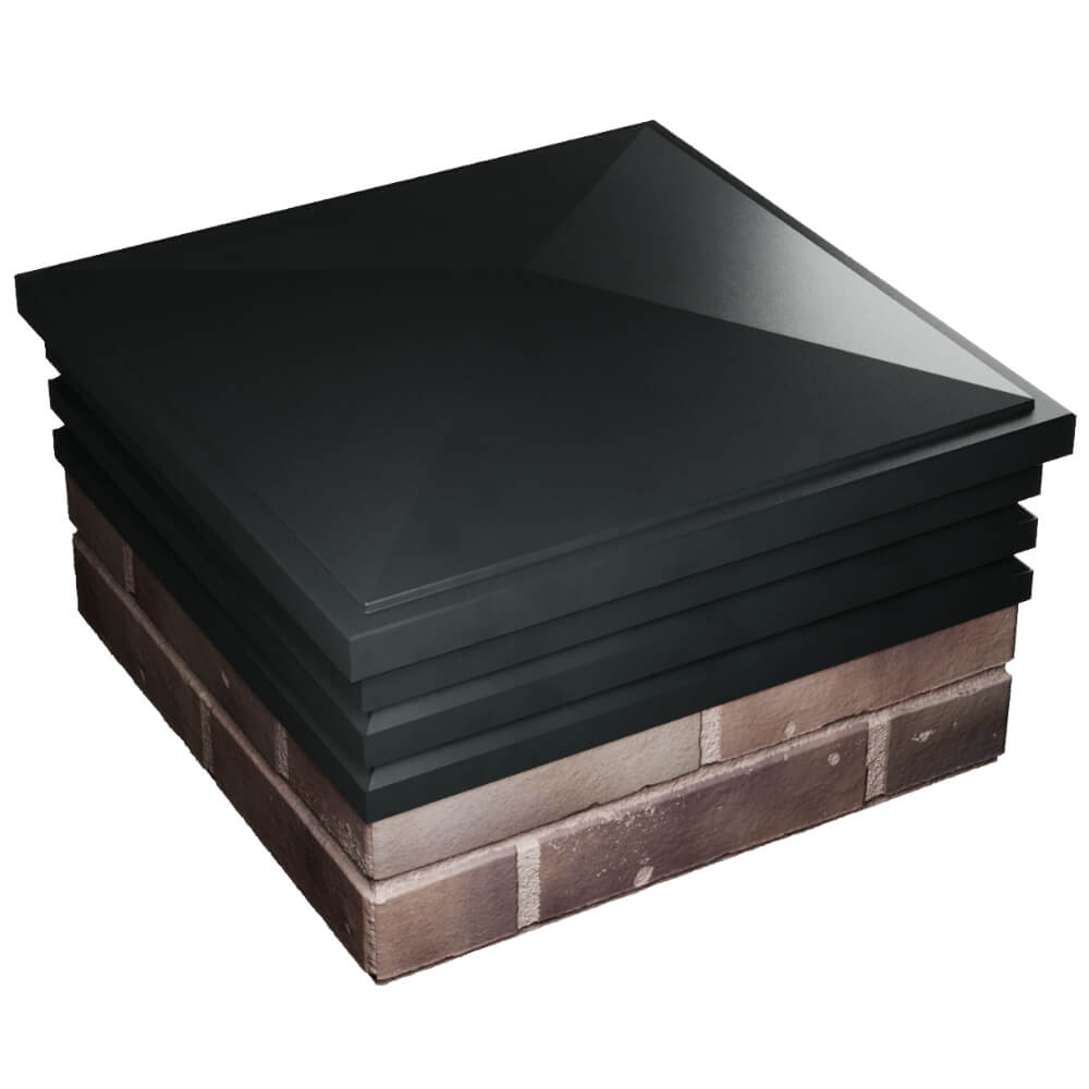 Колпак Zking Бона ХайТек Черный на столб 2х2 кирпича (513х513мм) в Смоленске фото