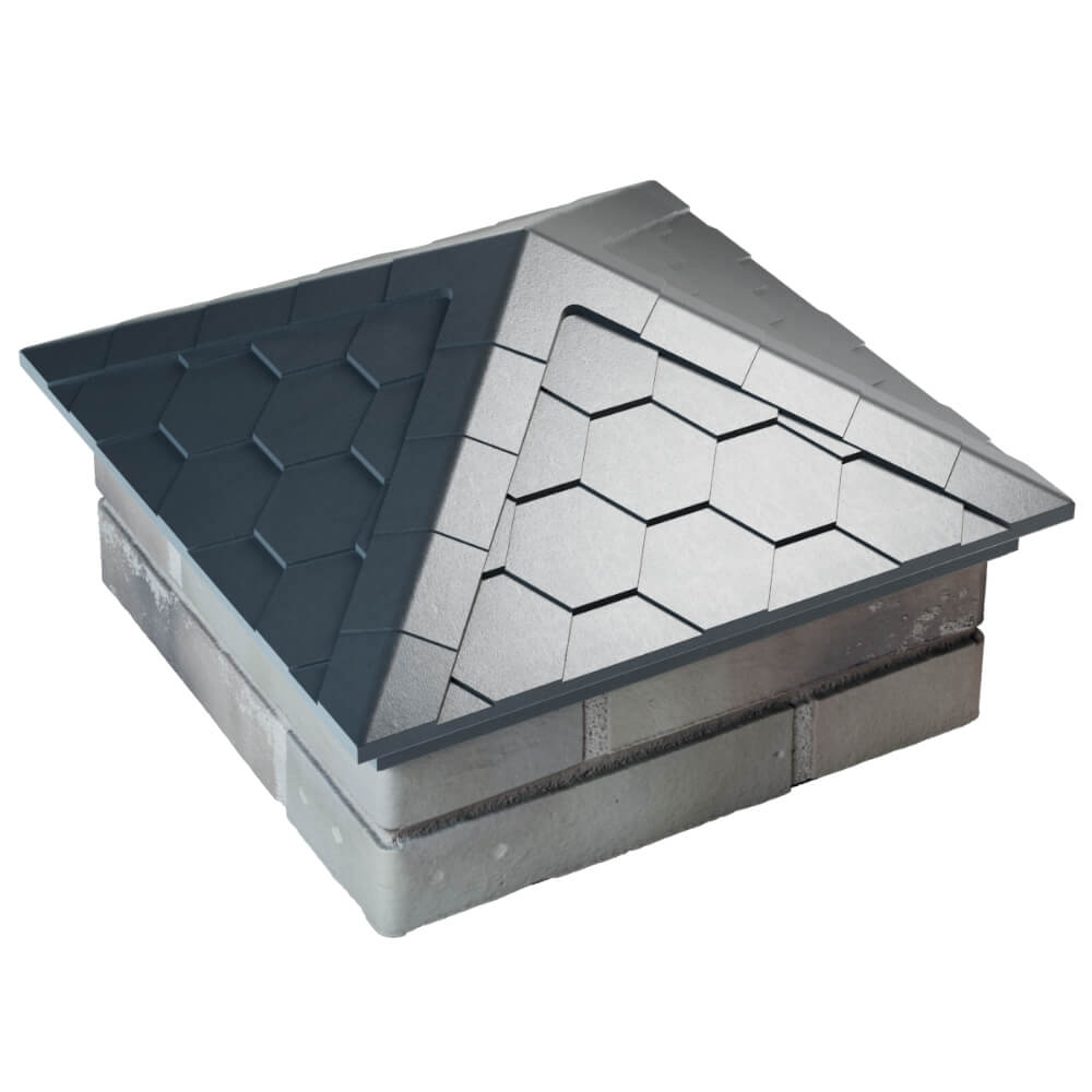 Колпак Zking Эверест Серый на столб 1.5х1.5 кирпича (390х390мм) в Смоленске фото