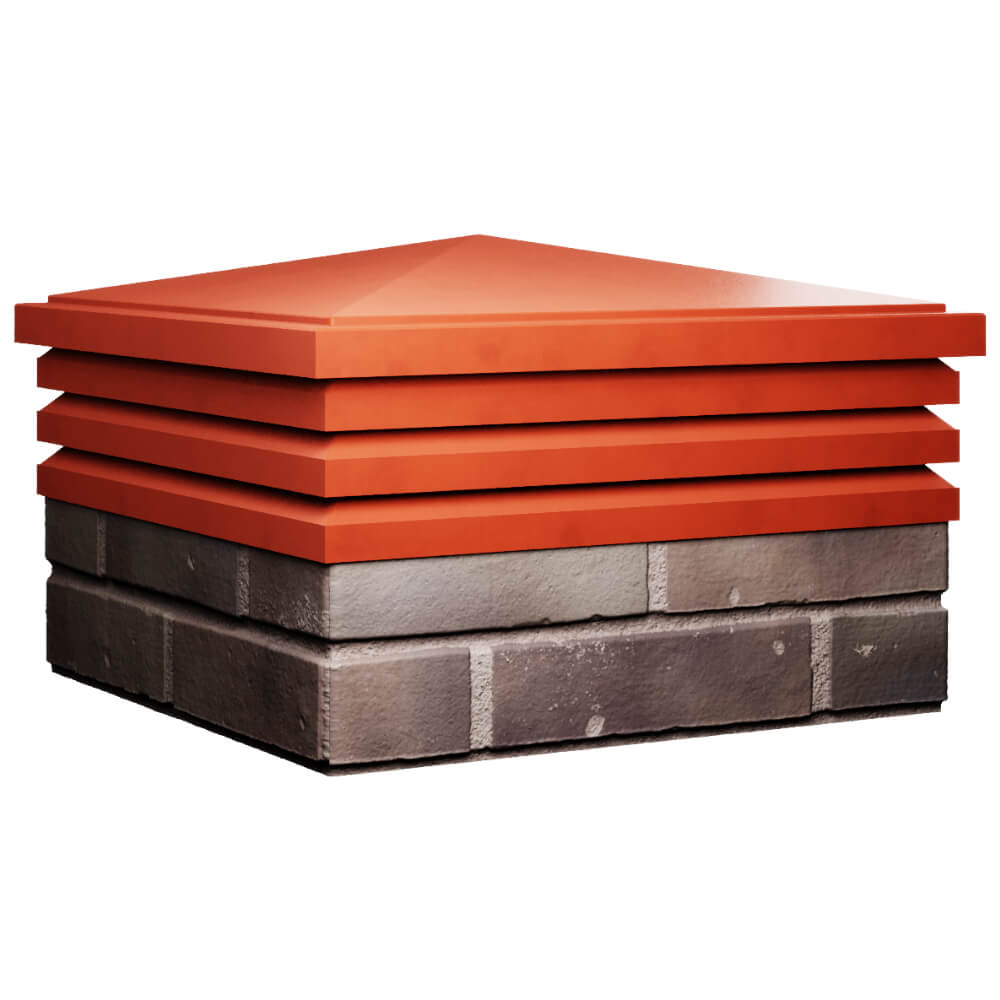 Колпак Zking Бона ХайТек Красный на столб 2х2 кирпича (513х513мм) в Смоленске фото