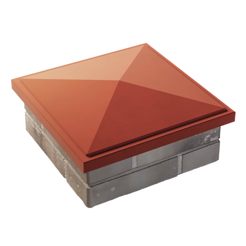 Колпак Zking БонаМоно Красный на столб 1.5х1.5 кирпича (385х385, 400х400мм) в Смоленске фото