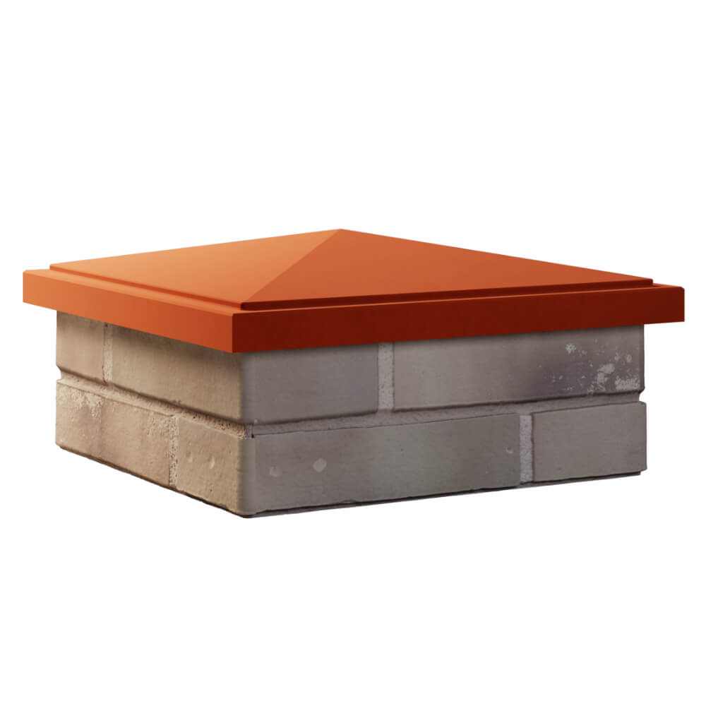 Колпак Zking БонаМоно Красный на столб 1.5х1.5 кирпича (385х385, 400х400мм) в Смоленске фото