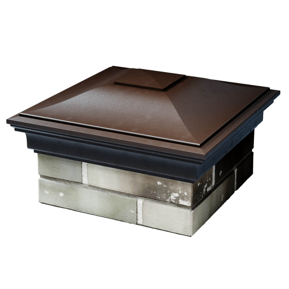 Колпак Zking Монблан Коричневый на столб 1.5х1.5 кирпича (385х385мм) в Смоленске фото