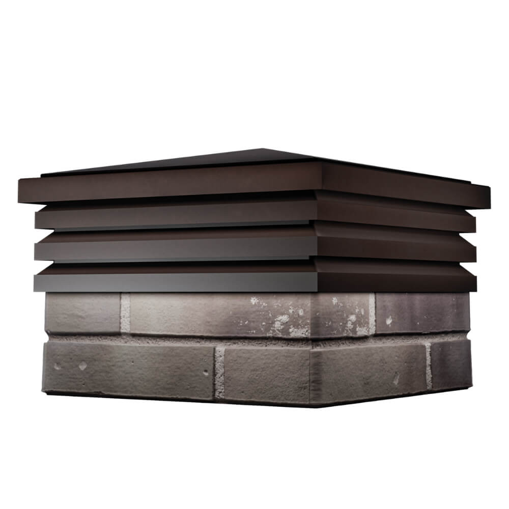 Колпак Zking Бона ХайТек Коричневый на столб 1.5х1.5 кирпича (385х385мм) в Смоленске фото