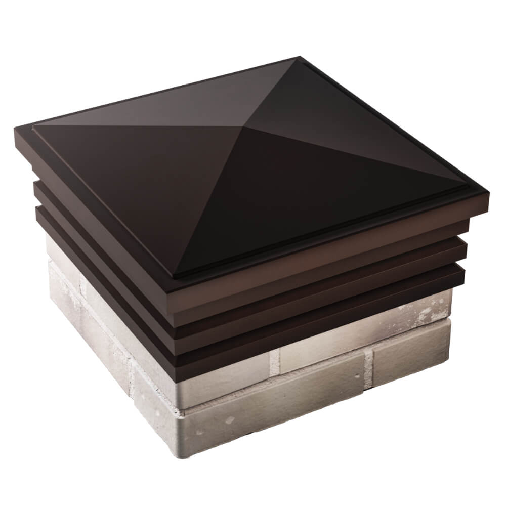 Колпак Zking Бона ХайТек Коричневый на столб 1.5х1.5 кирпича (385х385мм) в Смоленске фото