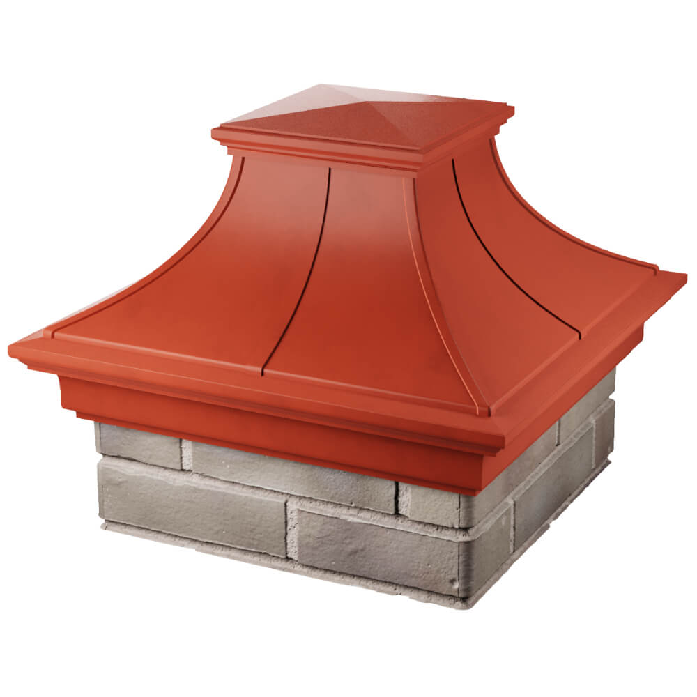 Колпак Zking Монблан Премиум Красный на столб 1.5х1.5 кирпича (385х385мм) в Смоленске фото