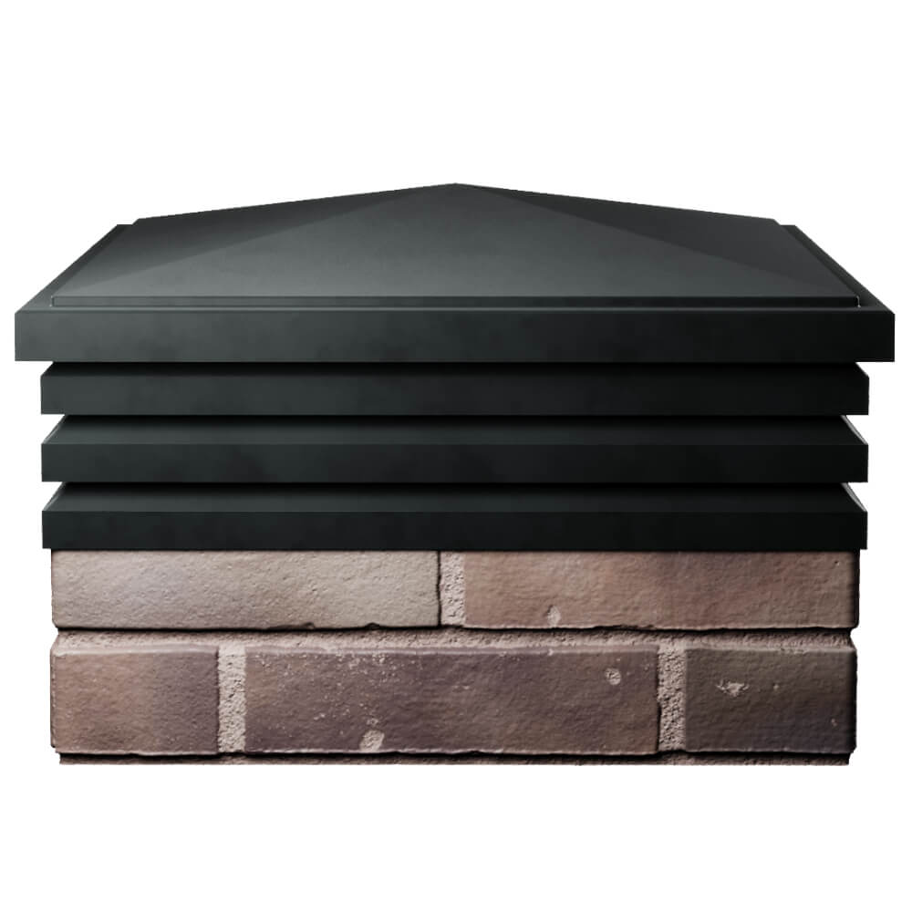 Колпак Zking Бона ХайТек Черный на столб 2х2 кирпича (513х513мм) Смоленск фото