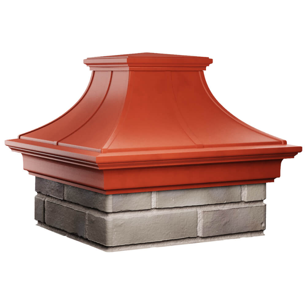 Колпак Zking Монблан Премиум Красный на столб 1.5х1.5 кирпича (385х385мм) в Смоленске фото