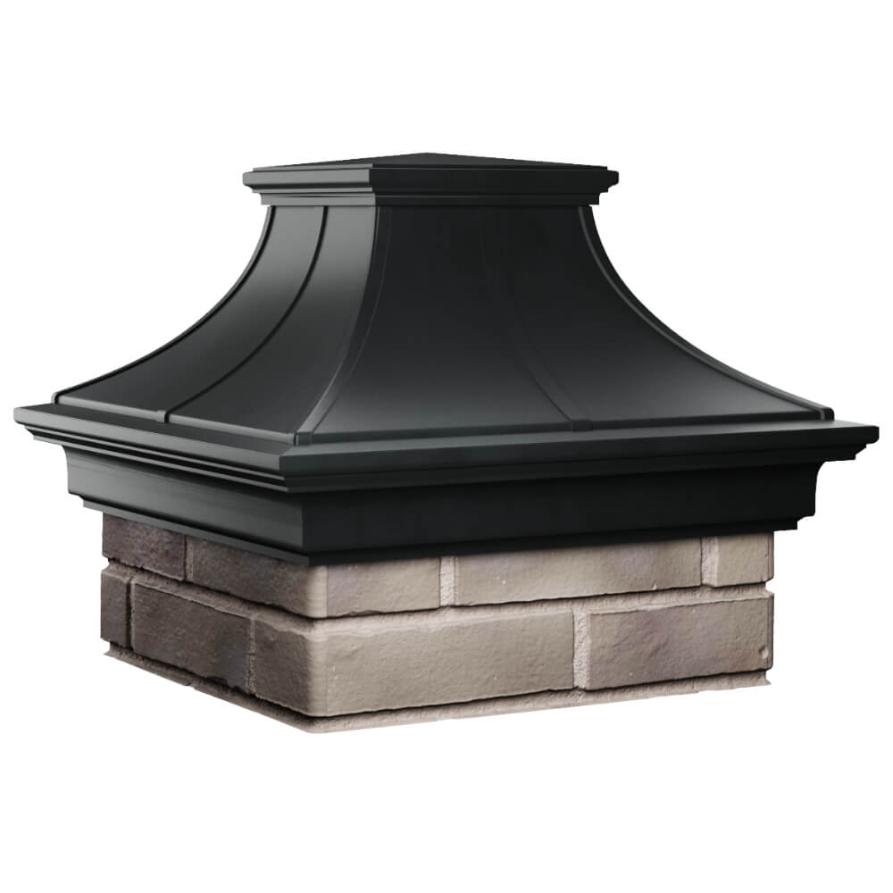 Колпак Zking Монблан Премиум Черный на столб 1.5х1.5 кирпича (385х385мм) в Смоленске фото