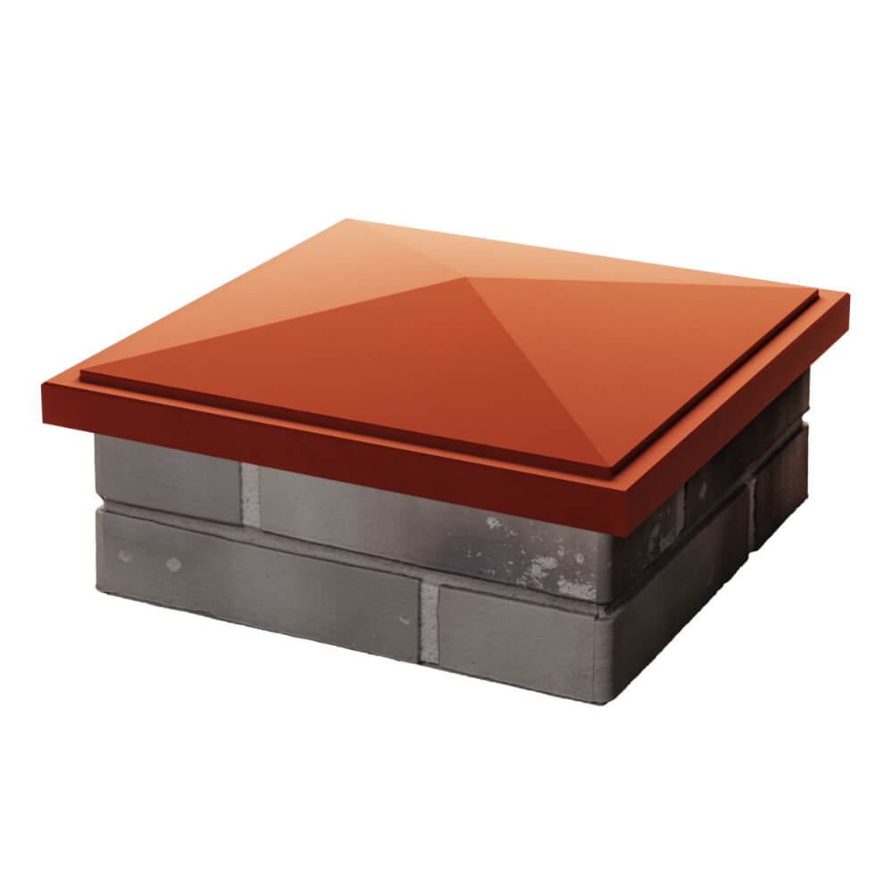 Колпак Zking БонаМоно Красный на столб 1.5х1.5 кирпича (385х385, 400х400мм) в Смоленске фото