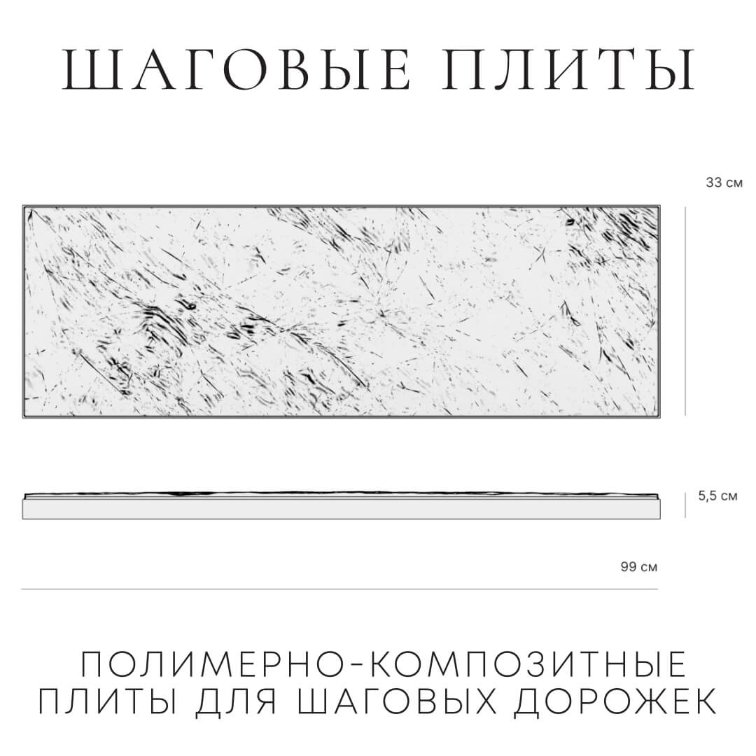 Шаговая плита STONE Графитовый Серый 990х330х55мм в Смоленске фото