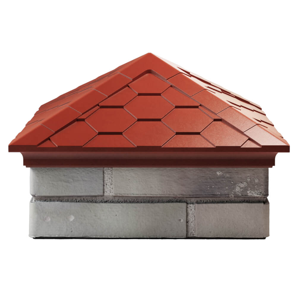 Колпак Zking Эверест Красный на столб 1.5х1.5 кирпича (390х390мм) Смоленск фото