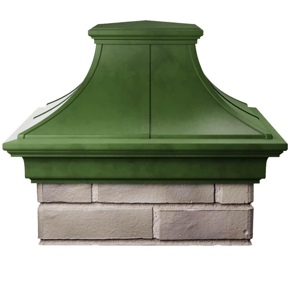 Колпак Zking Монблан Премиум Зеленый на столб 1.5х1.5 кирпича (385х385мм) Смоленск фото