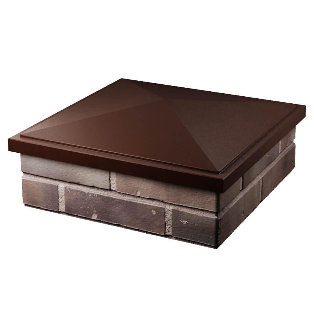 Колпак Zking БонаМоно Коричневый на столб 2х2 кирпича (515х515, 530х530мм) в Смоленске фото