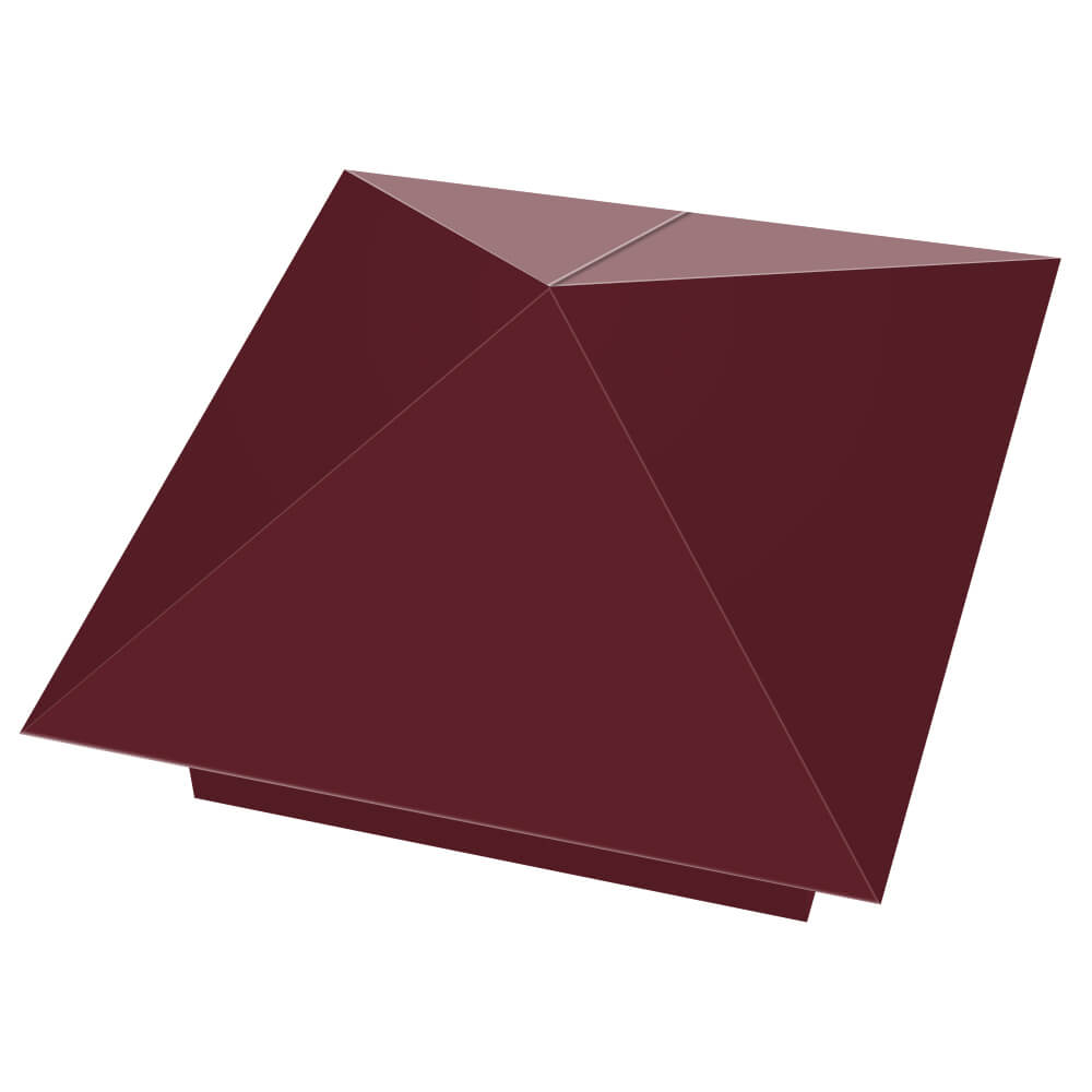 Колпак металлический 390х390мм RAL3005 Красное Вино заборный Смоленск фото