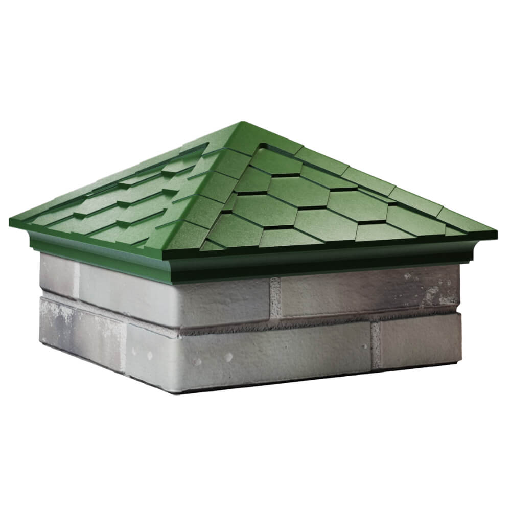 Колпак Zking Эверест Зеленый на столб 1.5х1.5 кирпича (390х390мм) в Смоленске фото