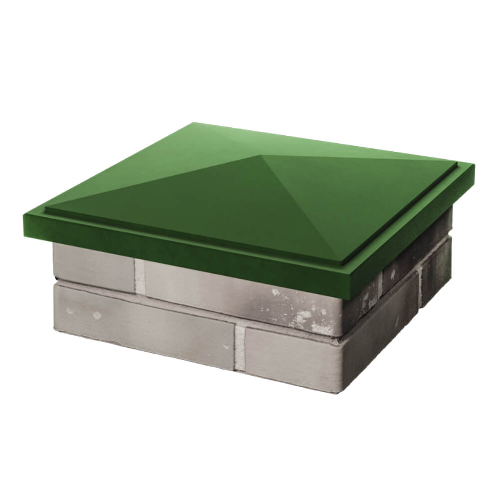 Колпак Zking БонаМоно Зеленый на столб 1.5х1.5 кирпича (385х385, 400х400мм) в Смоленске фото