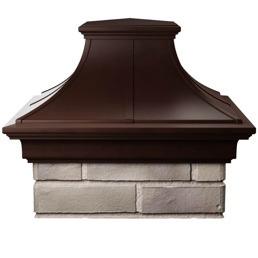 Колпак Zking Монблан Премиум Коричневый на столб 1.5х1.5 кирпича (385х385мм) Смоленск фото
