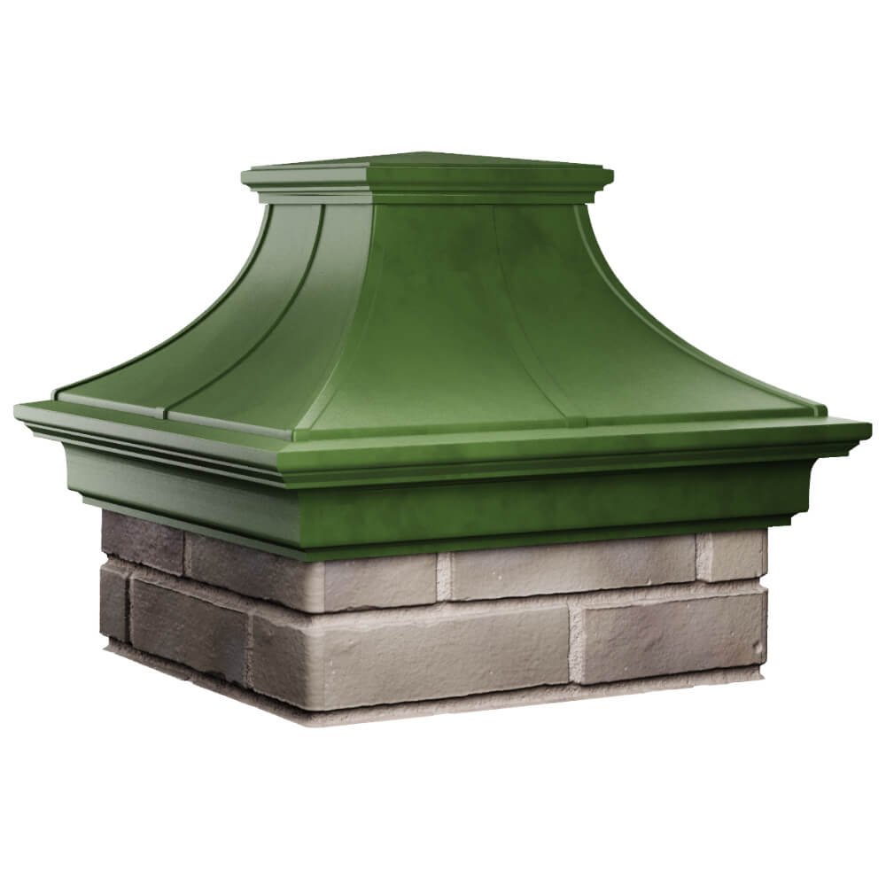 Колпак Zking Монблан Премиум Зеленый на столб 1.5х1.5 кирпича (385х385мм) в Смоленске фото