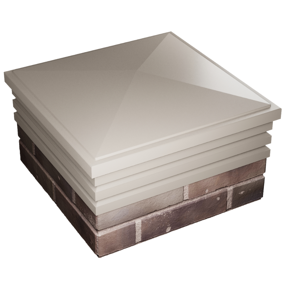 Колпак Zking Бона ХайТек Бежевый на столб 2х2 кирпича (513х513мм) в Смоленске фото