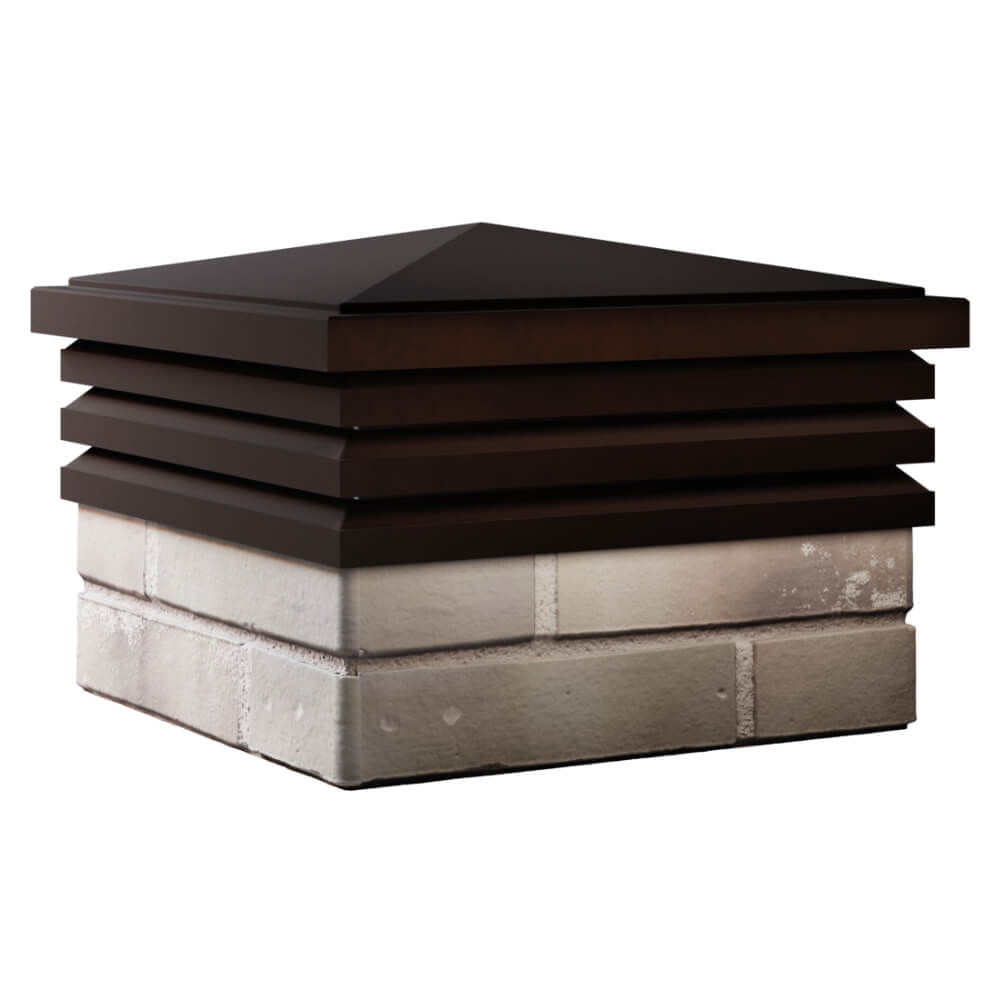 Колпак Zking Бона ХайТек Коричневый на столб 1.5х1.5 кирпича (385х385мм) в Смоленске фото